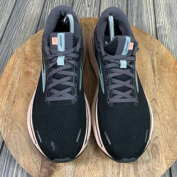 Brooks Ghost 14 Women Running Jogging Walking Sneakers Shoes 11 Black Pink Teal - Picture 4 of 13